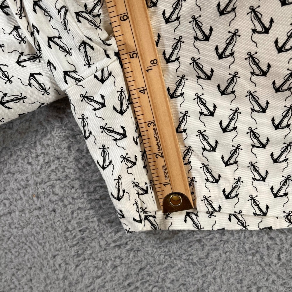 J.Crew Factory Women Ivory Anchor Print City Fit Cotton Shorts Size 0 NWT - Picture 8 of 11